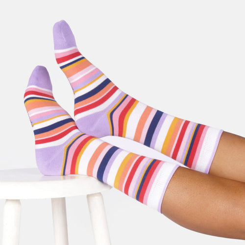 Thought Ladies Socks - Colourful Stripe Bamboo Socks
