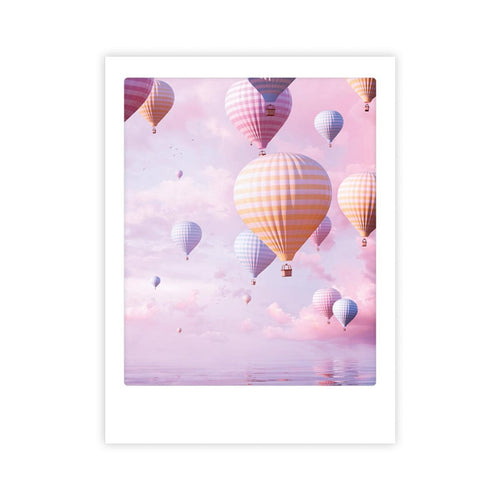 Pickmotion Poster 30x40 cm - Pastel Pink Hot Air Balloons