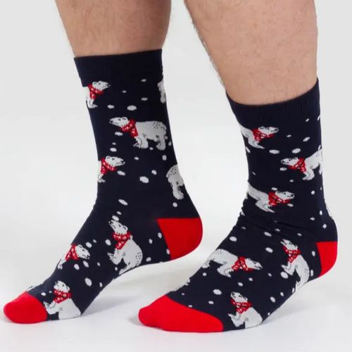 Thought Mens Socks - Bamboo Christmas Polar Bear