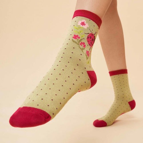 Powder Socks - Ladybird - Sage