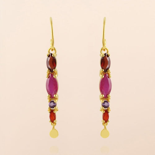 Muja Juma Earrings - Hanging Ruby Altair