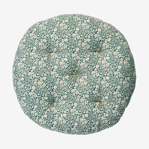 Madam Stoltz Home - Round Cotton Chair Pad in Blue