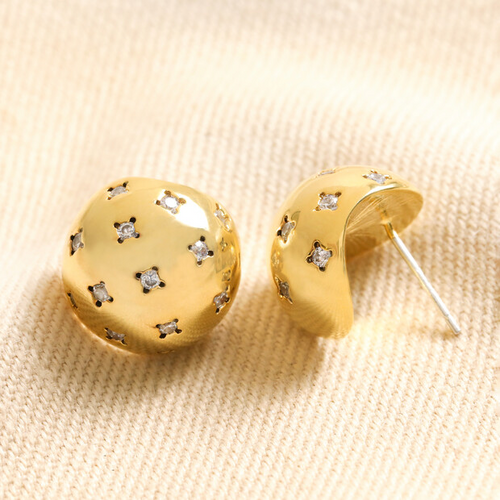 Lisa Angel Earrings - Crystal Stars Dome Studs