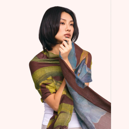 Powder Scarf - Iris Wool Wrap Scarf