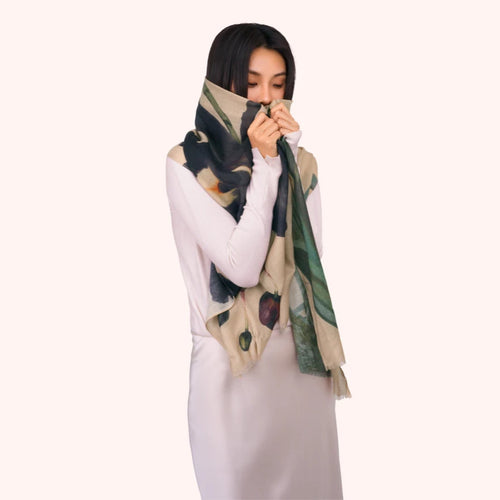 Powder Scarf - Orchid Wool Wrap Scarf