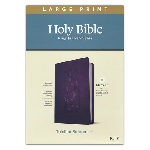 KJV - Large Print Filament Thinline Reference Bible - Floral Purple