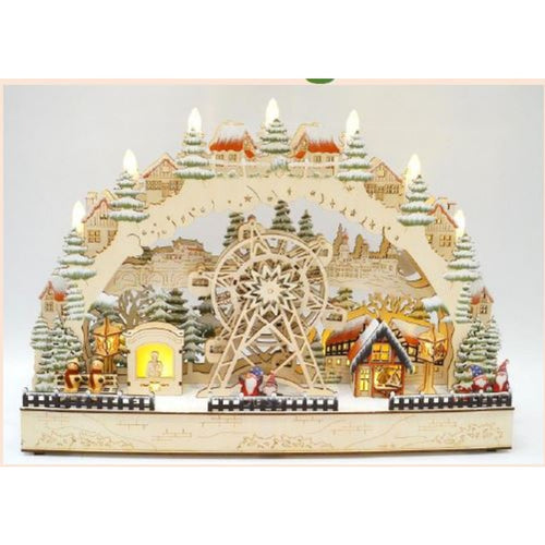 Traditional Christmas - Large Arch with Moving Ferris Wheel