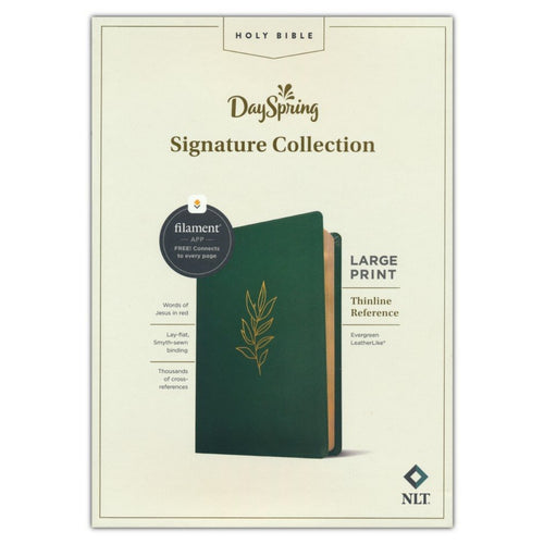 NLT - Large Print Thinline Reference Filament Enabled Bible - Evergreen