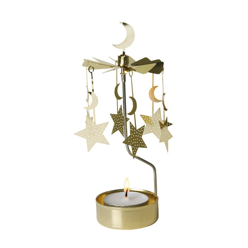 Pluto Design Tealight Spinner - Moon and Stars