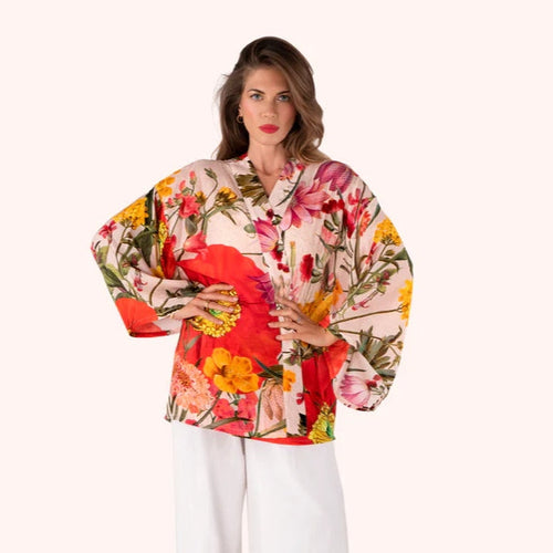 Powder Kimono Jacket - Fine Flowers