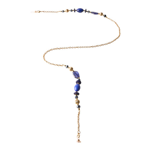 Powder Sunglasses Chain - Bold Blue Beads