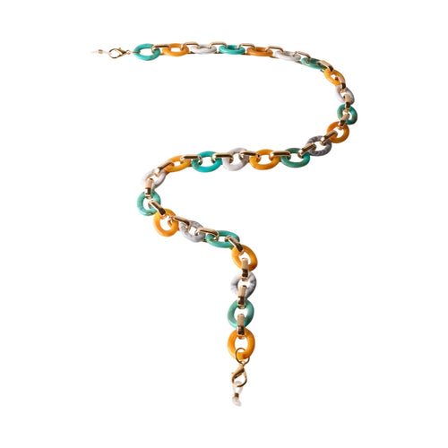 Powder Sunglasses Chain - Turquoise & Mustard Link