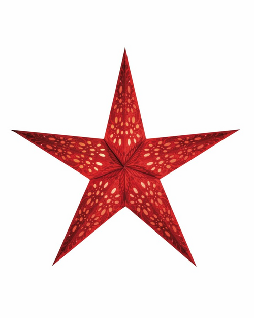 Van Verre - Handprinted Paper Star Light - Mono Small Red