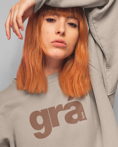 Fukil Sweatshirt - Grá (Ecru with Brown)