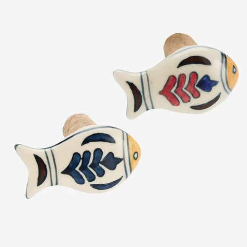 Madam Stoltz Kitchen - Bottle Stopper Stoneware Fish