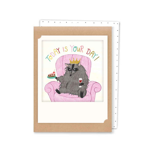 Pickmotion Mini-Card - Today is Your Day Raccoon King
