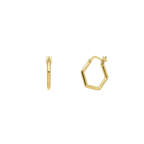 Juvi - Icon Huggie Hexagon Earrings