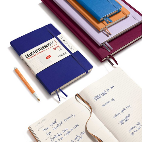 Leuchtturm1917 Diary 2025 - Weekly Planner & Notebook - Hardcover A4 Ruled