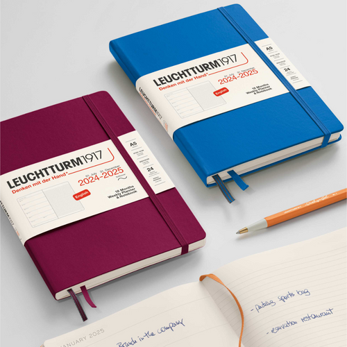 Leuchtturm1917 Diary 2024/25 - 18 Month Weekly Planner & Notebook A5 Hardcover
