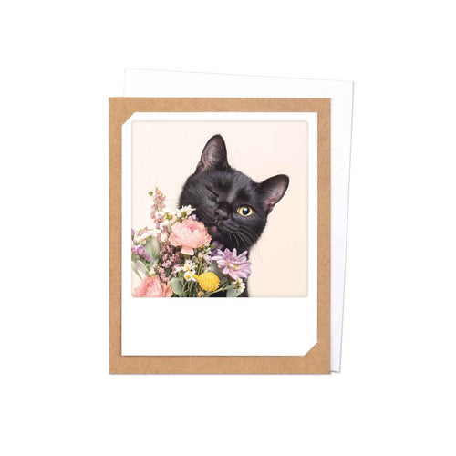 Pickmotion Photo-Card - Winking Cat Flowers
