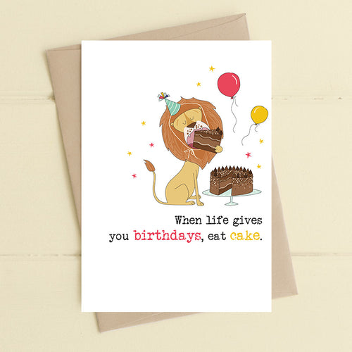 Dandelion Card - When Life Gives You Birthdays Eat Cake