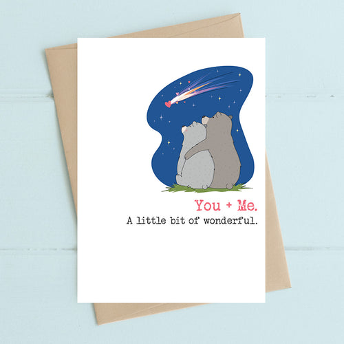 Dandelion Card - You + Me A Little Bit of Wonderful