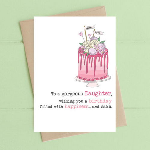 Dandelion Card - Daughter, birthday filled with happiness and cake