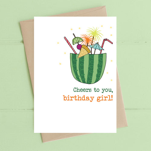 Dandelion Card - Cheers to You Birthday Girl