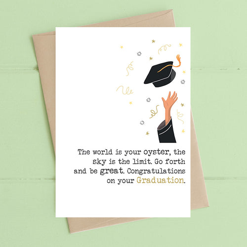 Dandelion Card - The World is Your Oyster - Graduation