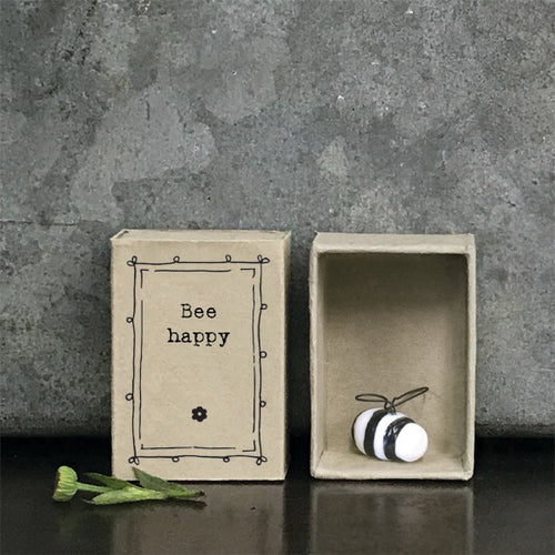 East of India - Porcelain Matchbox Sentiments - Bee Happy