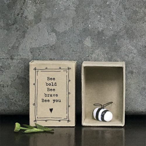 East of India - Porcelain Matchbox Sentiments - Bee Bold