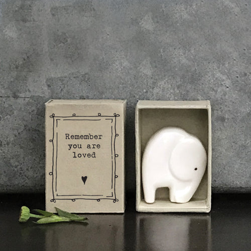 East of India - Porcelain Matchbox Sentiments - Elephant