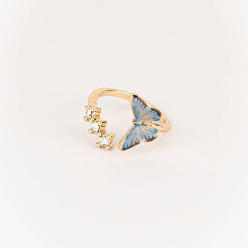 Fable Jewellery - Enamel Blue Butterfly Ring