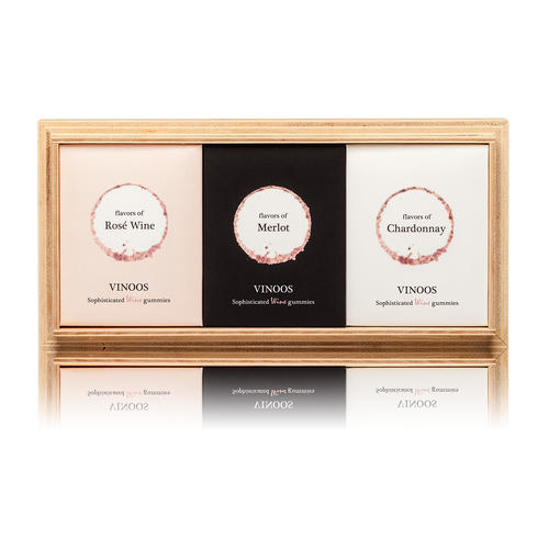 The Real Wine Gum - Trio On Wood Gift Box