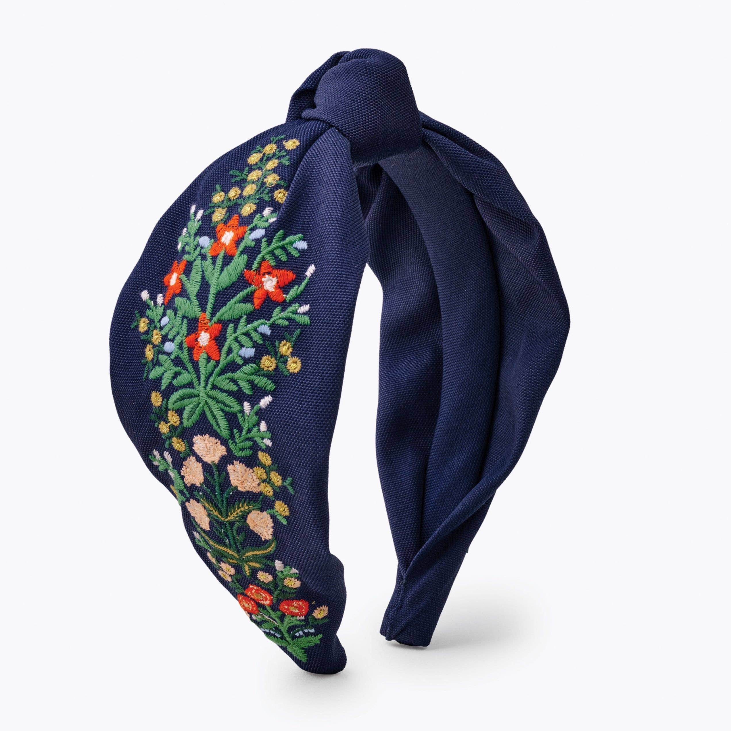 Rifle Paper Co. Headband - Lottie Navy Embroidered