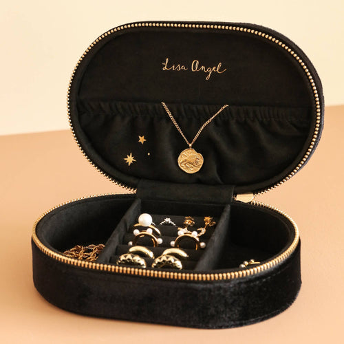 Lisa Angel Jewellery Box - Starry Night Velvet Oval Black