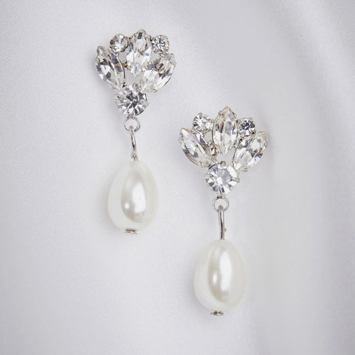 Lovett Earrings - Crystal Pearl Drop