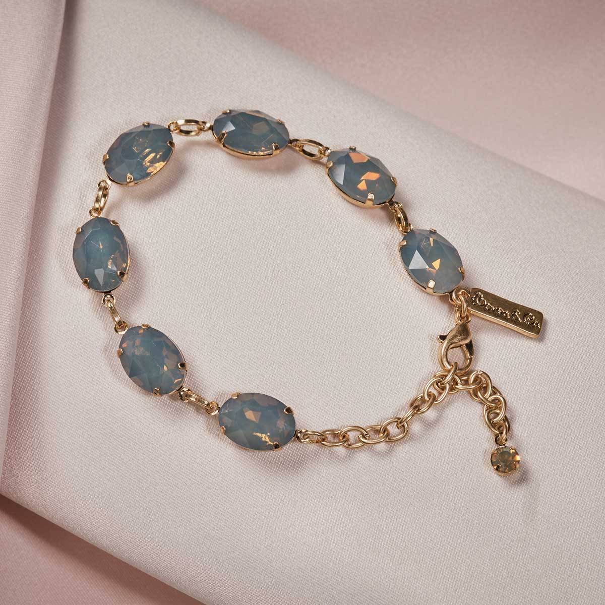 Lovett Bracelet - Oval Stone with Clasp - Various Stone Colours