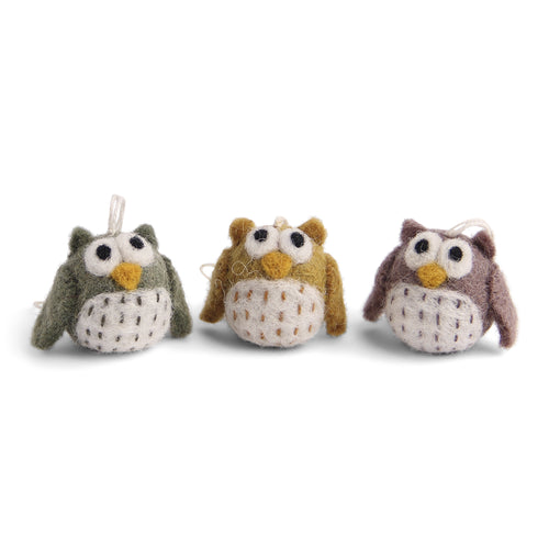 Gry & Sif Decoration - Felt Owl set of 3