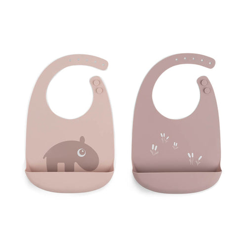 Done by Deer Eating - Silicone Bib 2-pack - Ozzo/Powder