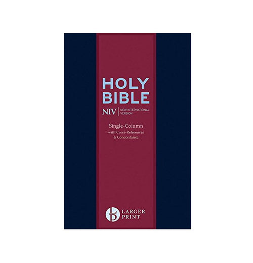 NIV - Larger Print Compact Single Column Reference Bible: Leather