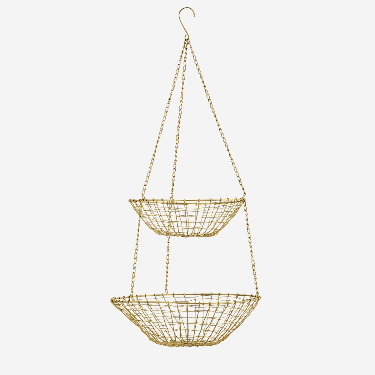Madam Stoltz Basket - Wire Hanging Double wide basket