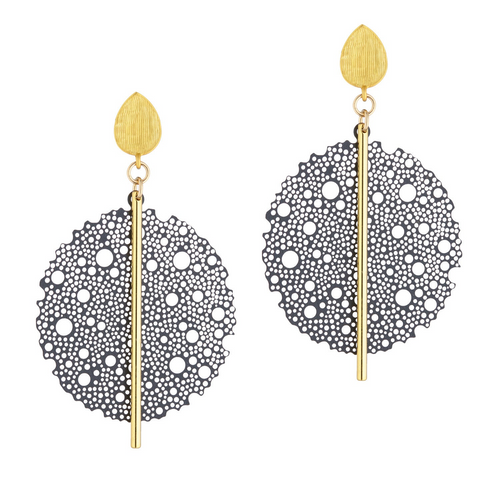 Scribble & Stone Earrings - 14kt GoldFill Laser Cut Bloom Earrings