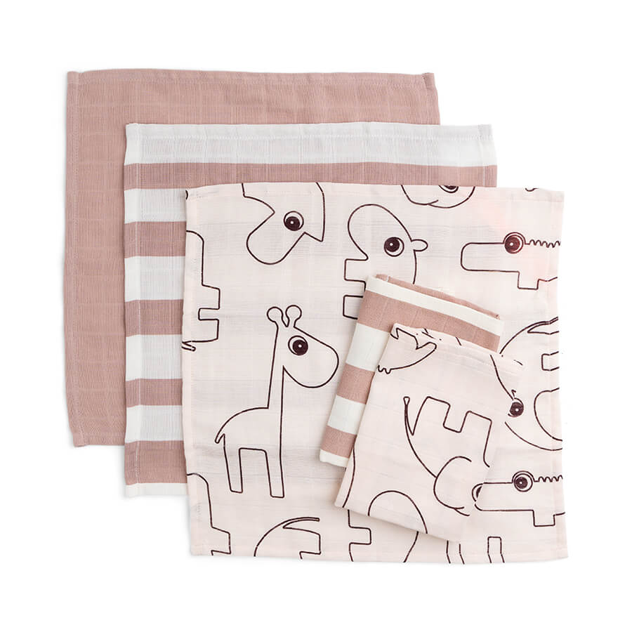 Done by Deer Eating - Burp Cloth wipes 5-pack GOTS Deer friends