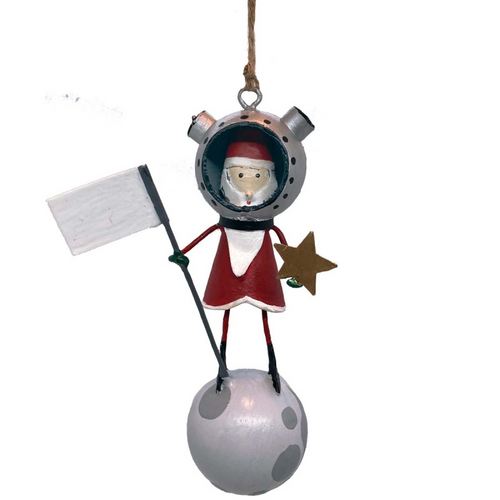 G-Bork Handmade Tin Santa Claus as Astronaut