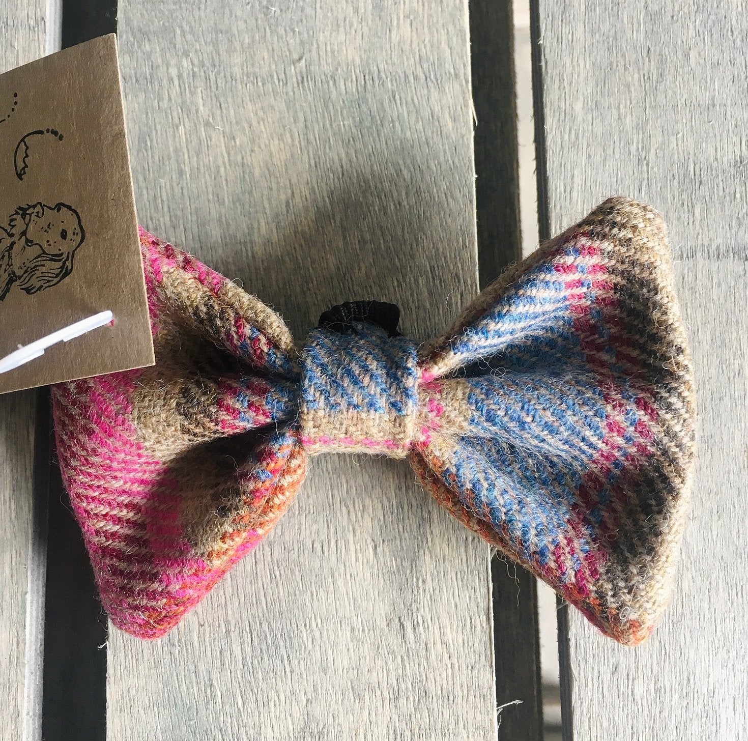 'Don't forget the Dog' Tweed Dicky Bow