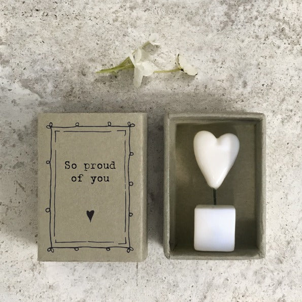 East of India - Porcelain Matchbox Sentiments - So Proud of You