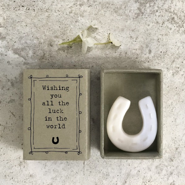 East of India - Porcelain Matchbox Sentiments - Wishing You Luck