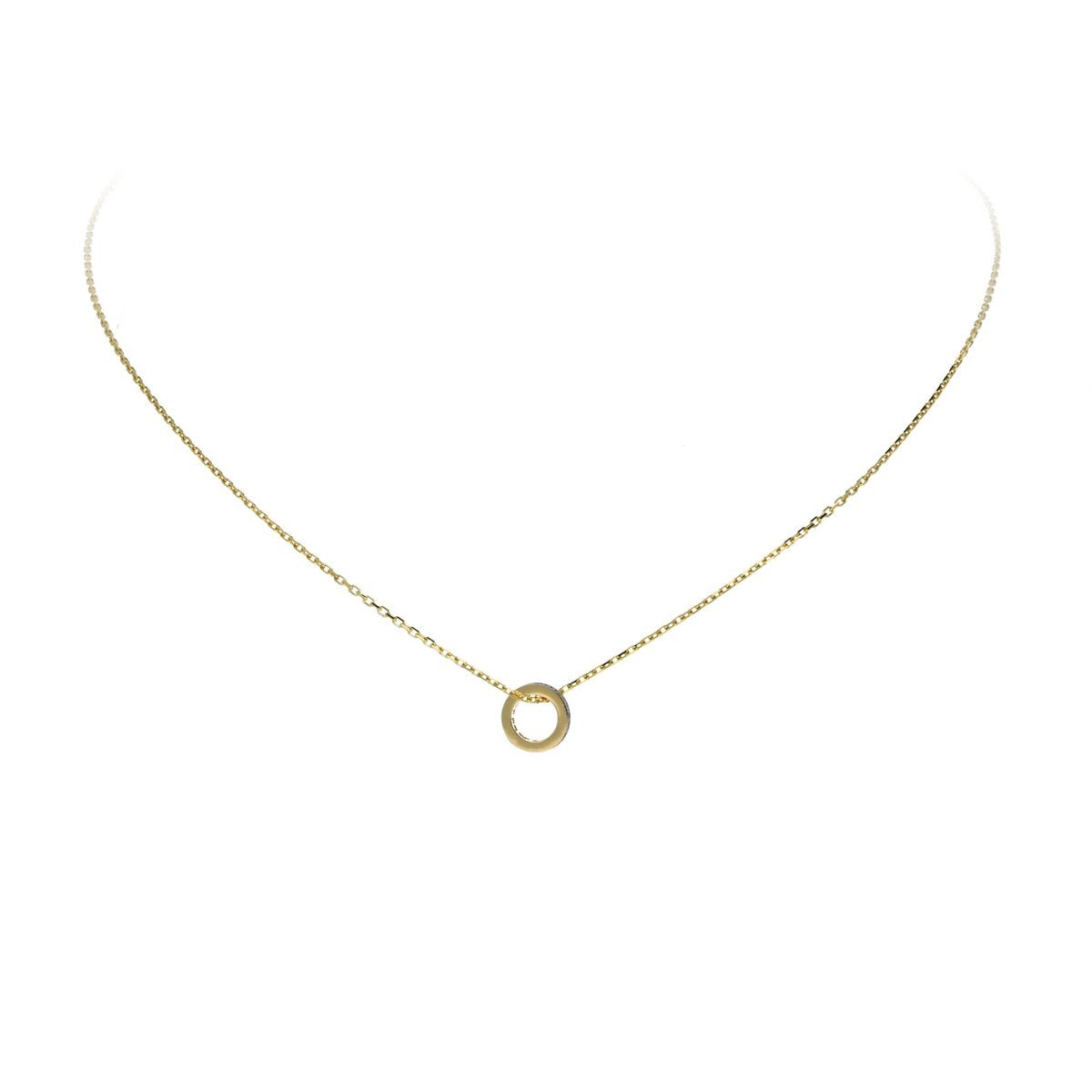 Glow Jewellery - 14K Gold Necklace with Zirconia Circle Pendant