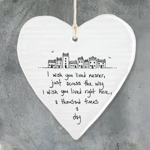 East of India - Porcelain Hanger - Heart Assorted